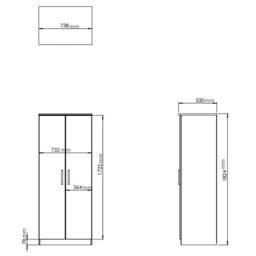 Santander Ready Assembled Traditional Matt White & Oak Tall Double Wardrobe (H)1970mm (W)770mm (D)530mm - thumbnail 4