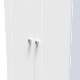 Santander Ready Assembled Traditional Matt White & Oak Tall Double Wardrobe (H)1970mm (W)770mm (D)530mm - thumbnail 3