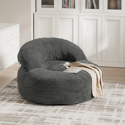 Sobuy Armchair With Footstool 49.2X43.3X25.6 Inch Load Capacity 113 Kg Fst100-Dg - Dark Gray - image 1