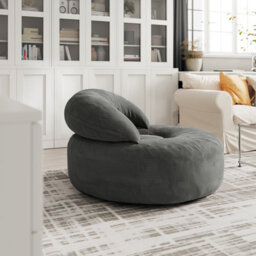 Sobuy Armchair With Footstool 49.2X43.3X25.6 Inch Load Capacity 113 Kg Fst100-Dg - Dark Gray - thumbnail 4