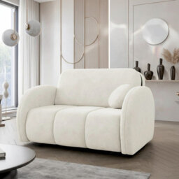 Viva Comfy Ii White 2 Seater Sofa Bed With Storage Foam Mattress And Metal Legs 132X103X85Cm - thumbnail 1