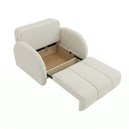 Viva Comfy Ii White 2 Seater Sofa Bed With Storage Foam Mattress And Metal Legs 132X103X85Cm - thumbnail 4