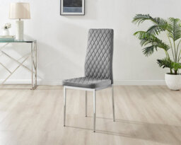 Furniturebox Uk Giovani 4 Black Dining Table & 4 Grey Velvet Milan Chairs - thumbnail 5