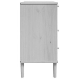 Berkfield Drawer Cabinet Senja Rattan Look White 80X40X80 Cm Solid Wood Pine - thumbnail 7