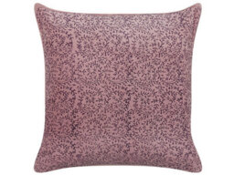 Beliani Throw Cushion Romneya Velvet 45 X 45 Cm Pink Floral Pattern