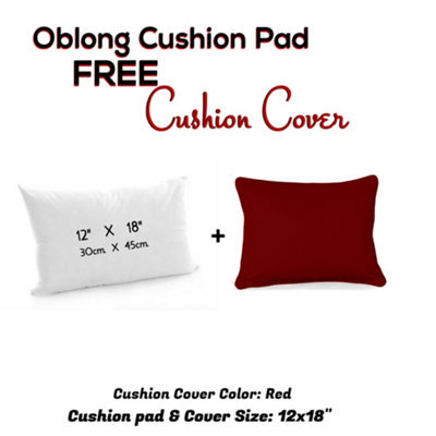 Chilimilii Rectangle/oblong Cushion Pads With Free Cushion Cover 100% Cotton Hollowfiber Filled Home Car Sofa Decor Cushions