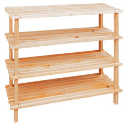 Orsina Durable 4 Tier Wooden Shoe Rack, Sturdy Shoe Stand For Home, Ample Storage Sneaker Organizer For Bedroom - thumbnail 1