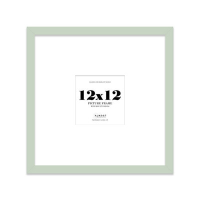 "12X12"" Mint Green Picture Frame - 12X12"" Square Frame With 8X8"" Mount For 12X12""/8X8"" Pictures Moderrn Style Thin Edge, 1 Pack" - image 1