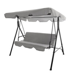 Outdoor Hortus 3 Seater Garden Swing Bench In Light Grey With Cushions - thumbnail 5