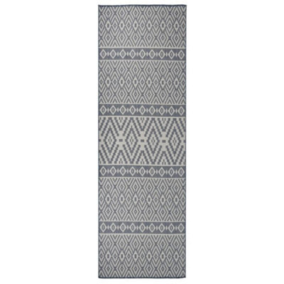 Walplus Outdoor Flatweave Rug 80X250 Cm Blue Stripes - image 1