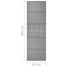 Walplus Outdoor Flatweave Rug 80X250 Cm Blue Stripes - thumbnail 6