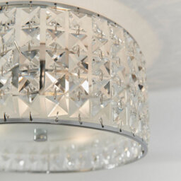 Luminosa Lighting Luminosa Belfont 3 Light Bathroom Flush Ceiling Light Chrome, Clear Crystal Detail Ip44, G9 - thumbnail 5