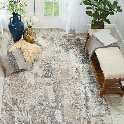 Beige Grey Abstract Luxurious Modern Easy To Clean Rug For Dining Room Bed Room And Living Room-240Cm X 320Cm - image 1