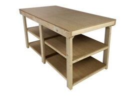 Arbor Garden Solutions Workbench Mdf Top, Large Heavy-Duty Table (H-90Cm, D-120Cm, L-240Cm) With Double Shelf - thumbnail 6