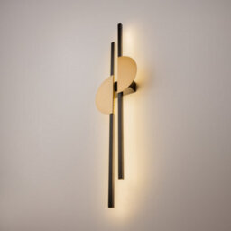 Luminosa Lighting Luminosa Skyline Ii Modern Integrated Led Wall Lamp Black 4000K 700Lm Brass Shade - thumbnail 2
