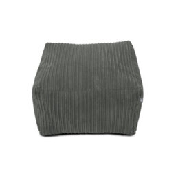 rucomfy Beanbags Rucomfy Indoor Large Ottoman Pouffe - Jumbo Cord Grey Bean Bag Footstool - thumbnail 3