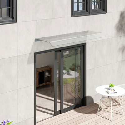 Breeins Transparent Waterproof Front Door Canopy Outdoor Awning Window Garden Canopy Patio Porch Awning Rain Shelter Cover 200Cm W - image 1