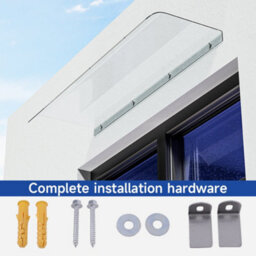 Breeins Transparent Waterproof Front Door Canopy Outdoor Awning Window Garden Canopy Patio Porch Awning Rain Shelter Cover 200Cm W - thumbnail 4