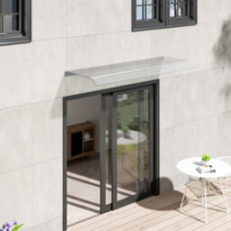 Breeins Transparent Waterproof Front Door Canopy Outdoor Awning Window Garden Canopy Patio Porch Awning Rain Shelter Cover 200Cm W - thumbnail 1