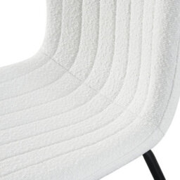 MCC Direct Set Of 4 Teddy Faux Fur Stitched Design Dining Chairs Beige/white Bella By Mcc - thumbnail 6