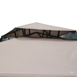 Outsunny 3 X 3 M Metal Gazebo Garden Outdoor 2-Tier Roof Marquee Party Tent Taup - thumbnail 9