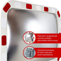 Vigil Reflective Traffic Mirror - 600mm - Includes Adjustable Bracket For Wall/post - thumbnail 4