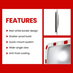 Vigil Reflective Traffic Mirror - 600mm - Includes Adjustable Bracket For Wall/post - thumbnail 3