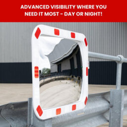 Vigil Reflective Traffic Mirror - 600mm - Includes Adjustable Bracket For Wall/post - thumbnail 2