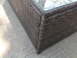 Fimous Rattan Oblong Rectangular Tea Coffee Table Outdoor Garden Furniture Patio Furniture Dark Brown Mixed - thumbnail 4