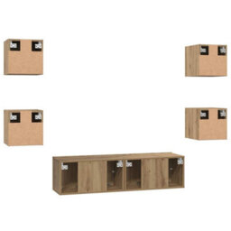 Berkfield Tv Cabinet 6 Pcs Artisan Oak 60 X 30 X 30 Cm Engineered Wood - thumbnail 9