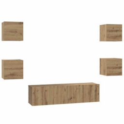 Berkfield Tv Cabinet 6 Pcs Artisan Oak 60 X 30 X 30 Cm Engineered Wood - thumbnail 2