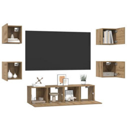 Berkfield Tv Cabinet 6 Pcs Artisan Oak 60 X 30 X 30 Cm Engineered Wood - thumbnail 3