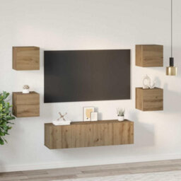 Berkfield Tv Cabinet 6 Pcs Artisan Oak 60 X 30 X 30 Cm Engineered Wood - thumbnail 4