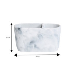 Showerdrape Octavia White Bathroom Accessory Set - Soap Dish & Toothbrush Holder - thumbnail 4