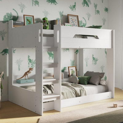 Flair Gravity Low Bunk Bed With Shelves - White - image 1