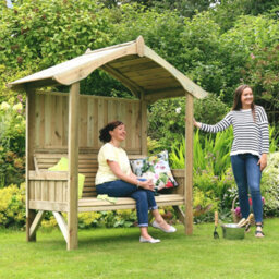 Tenby Arbour Wooden Garden Seat Bench Shelter By Zest Outdoor Living - thumbnail 8