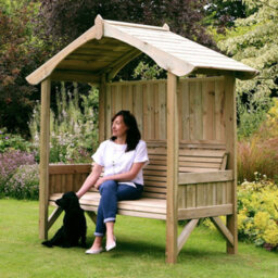 Tenby Arbour Wooden Garden Seat Bench Shelter By Zest Outdoor Living - thumbnail 7