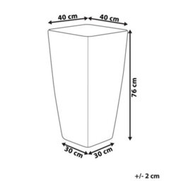 Beliani Gold Stone Tall Planter 40 X 40 X 76 Cm All-Weather Reinforced Fibre-Clay - thumbnail 4