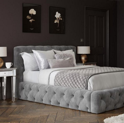 Stratus Interiors Mini Ambassador Short Chunky Headboard Bed Frame - Add Professional Assembly & Delivery- Super King - Gas Lift Ottoman Storage - image 1