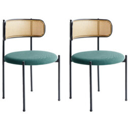 Beliani Set Of 2 Dining Chairs Andover Metal Green