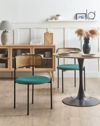 Beliani Set Of 2 Dining Chairs Andover Metal Green - thumbnail 2