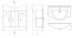 Veebath Sophia 1700mm Bath Vanity Unit, Toilet & Taps Bathroom Suite - thumbnail 3