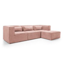 Abakus Direct Doris Modular Corner Sofa In Pink Cord Chenille - thumbnail 2