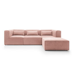 Abakus Direct Doris Modular Corner Sofa In Pink Cord Chenille
