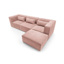 Abakus Direct Doris Modular Corner Sofa In Pink Cord Chenille - thumbnail 6
