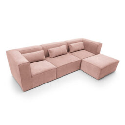 Abakus Direct Doris Modular Corner Sofa In Pink Cord Chenille - thumbnail 4
