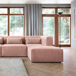 Abakus Direct Doris Modular Corner Sofa In Pink Cord Chenille - thumbnail 9