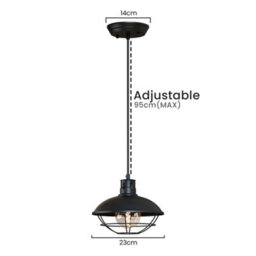 Vintage Nautical Industrial Ceiling Lamp Pendant Light Fixture Metal Cage Industrial Style - thumbnail 2
