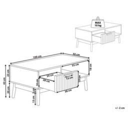 Beliani Coffee Table Lynwood Light Brown With Storage - thumbnail 3