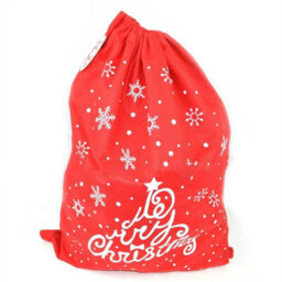 Shatchi Large Felt Santa Sack Snowman/snowflake Stocking Xmas Gifts Presents Printed Bag Merry Christmas, 1Pcs - thumbnail 2